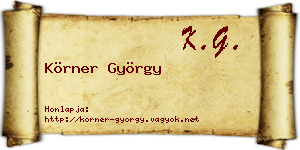 Körner György névjegykártya