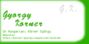 gyorgy korner business card