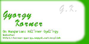 gyorgy korner business card